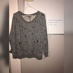 Plus Size Sweater with Fake Burn Holes